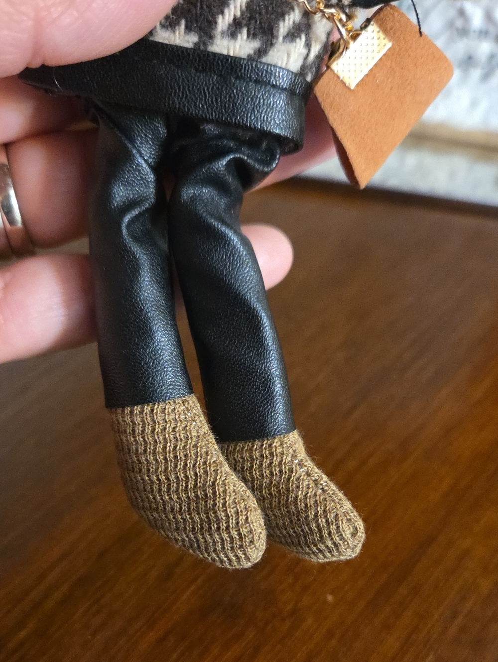 Rabbit Keychain Plush with Houndstooth Sweater NWOT - Picture 7 of 7